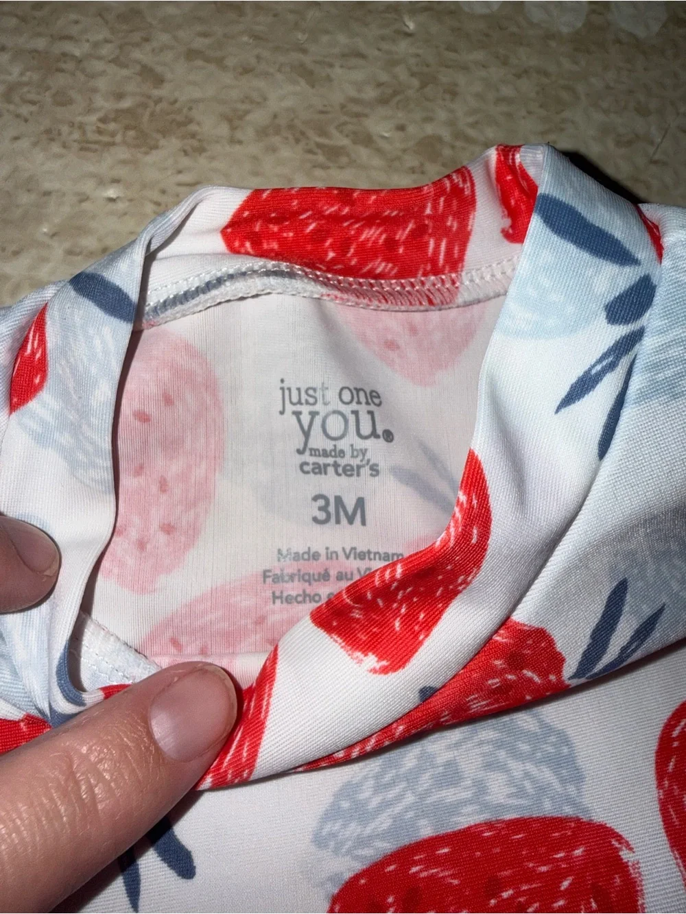 Carter's Red & White Strawberry Rashguard Two-Piece Swim‎ Set